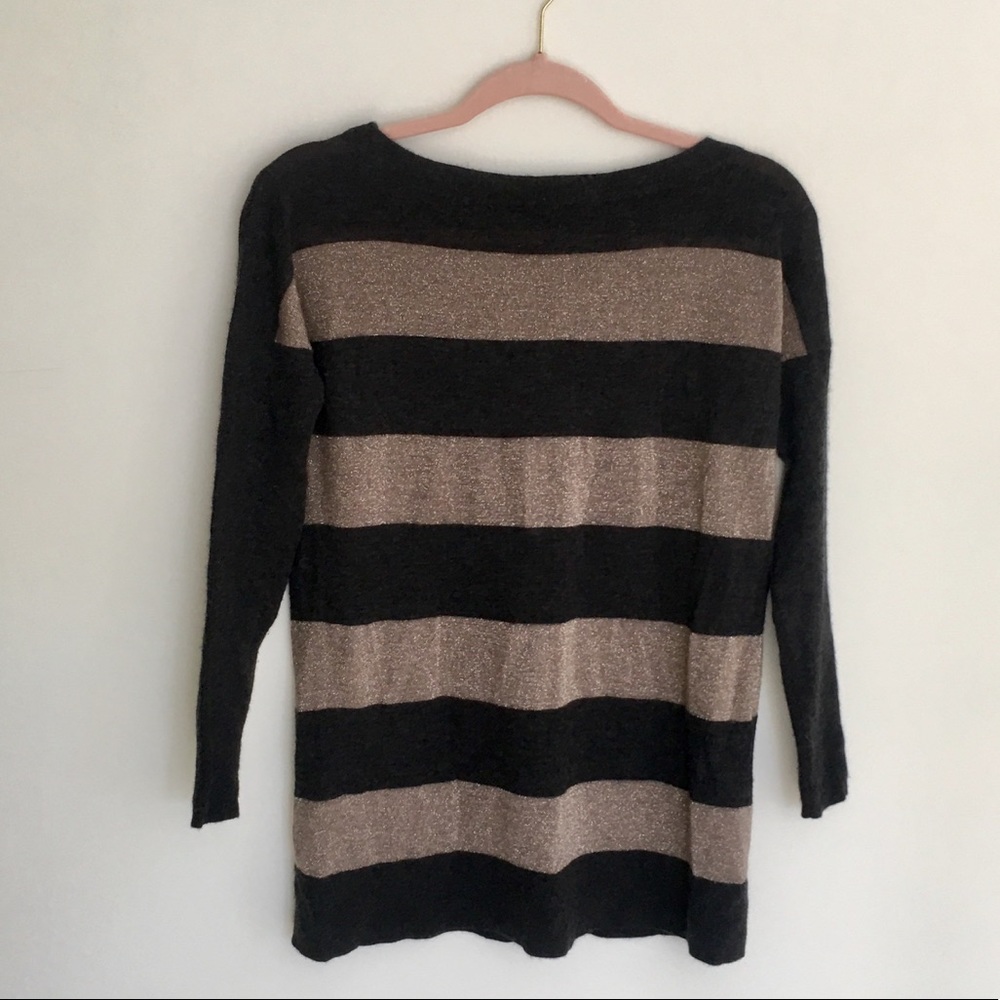 Beautiful Vince Gold&Grey Striped Sweater Cashmere